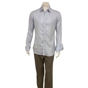 Turnbull & Asser Men’s Blue French Cuffs Dress Shirt